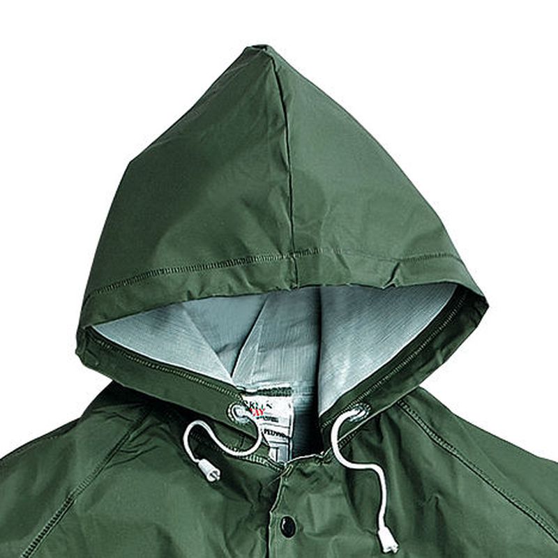 KOMPLET PRZECIWDESZCZOWY ZIELONY ROZMIAR XL PE/PCW KURTKA + SPODNIE BNR| 462009/XL