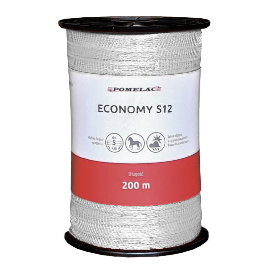 Taśma ogrodzeniowa 12mm 200m biała 3 przewodniki | 105-020-019