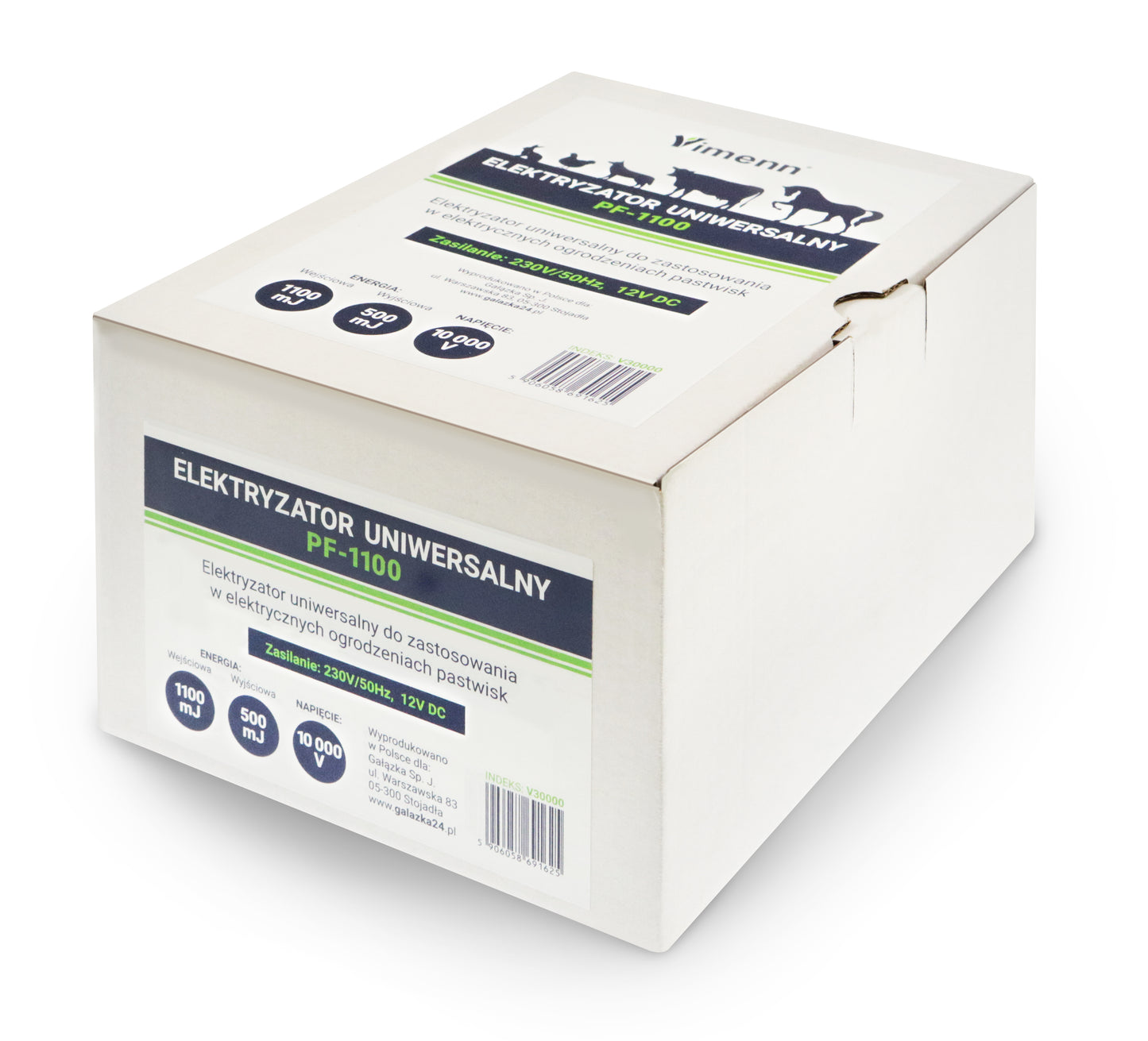 ELEKTRYZATOR PASTUCH ELEKTRYCZNY UNIWERSALNY 12V + ZASILACZ | V30000