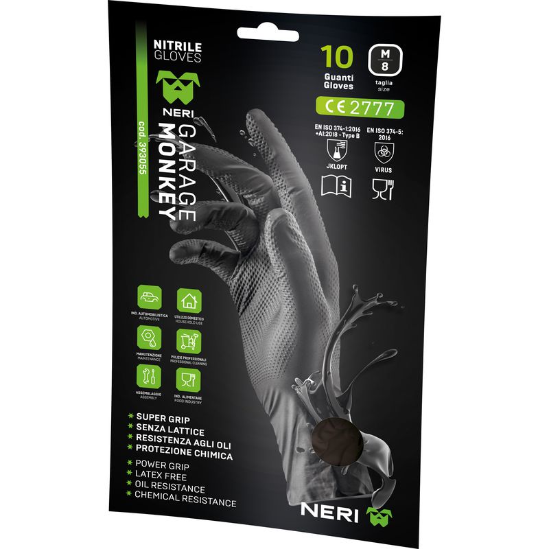 Rękawice GARAGE MONKEY czarne XXL/11 – 10 szt., trwałe i wygodne do pracy | 393055/XXL