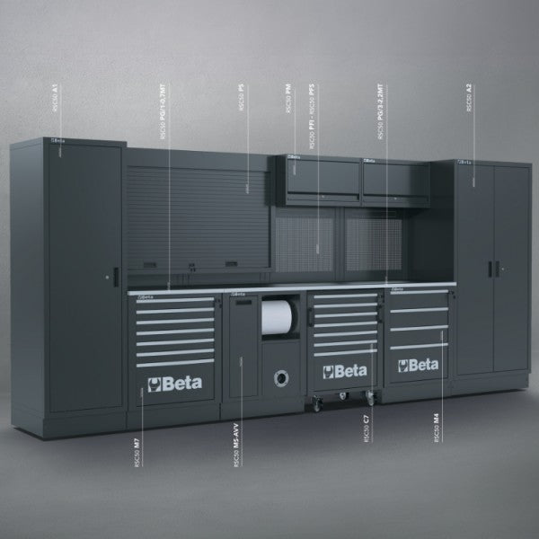 Zestaw mebli warsztatowych rsc50 4.5m | 5000/RSC50