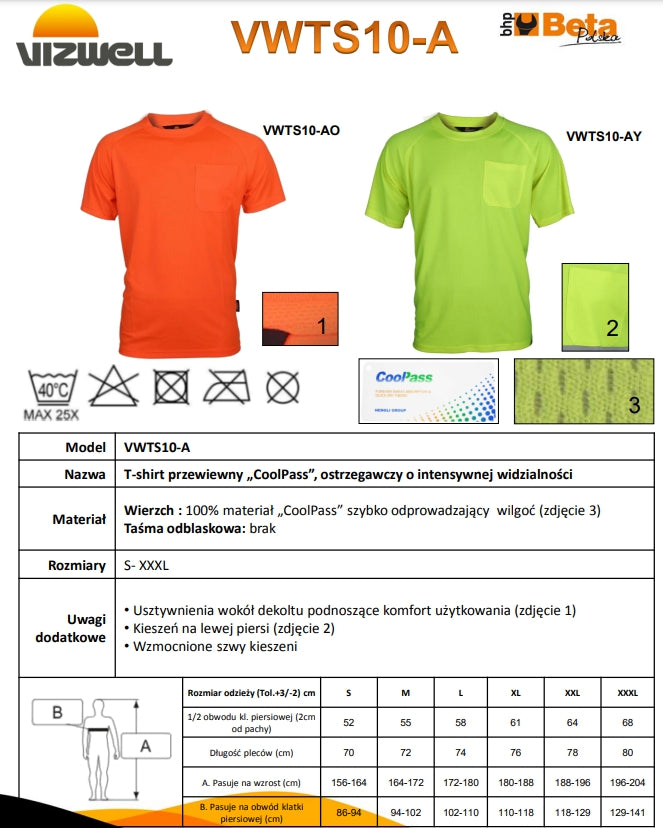 T-SHIRT PRZEWIEWNY COOLPAS ŻÓŁTY-FLUORESCENCYJNY VWTS10-AY - Centrum Techniczne Gałązka