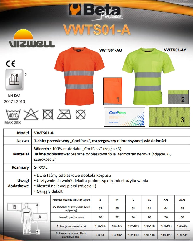 T-SHIRT OSTRZEGAWCZY COOLPASS ŻÓŁTY VWTS01-AY - Centrum Techniczne Gałązka