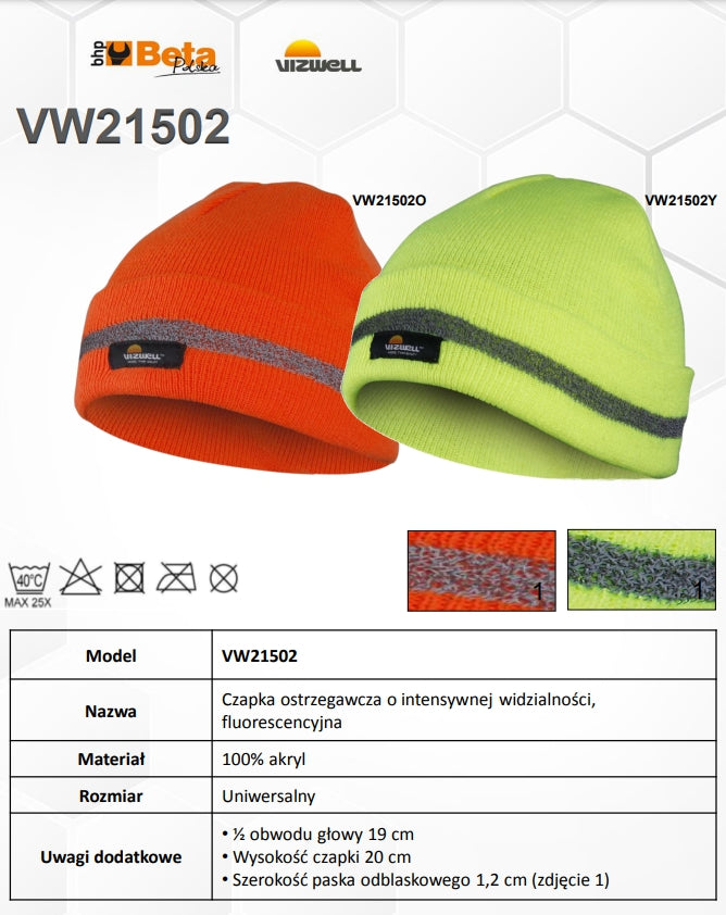 CZAPKA OSTRZEGAWCZA ŻÓŁTA VW21502Y | VW21502Y - Centrum Techniczne Gałązka