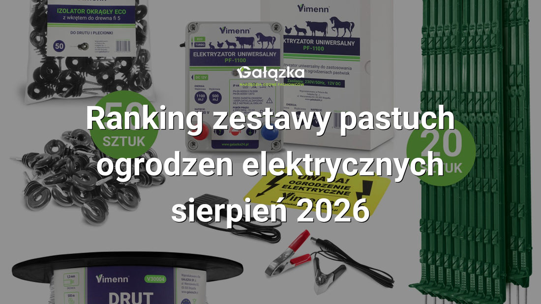 Ranking zestawy pastuch ogrodzen elektrycznych - sierpień 2026 w Gałązka24.pl. Zdjęcie produktu: Kompletny zestaw elektryzatora pastucha z drutem izolatorami palikami i uziemieniem | PF-1100