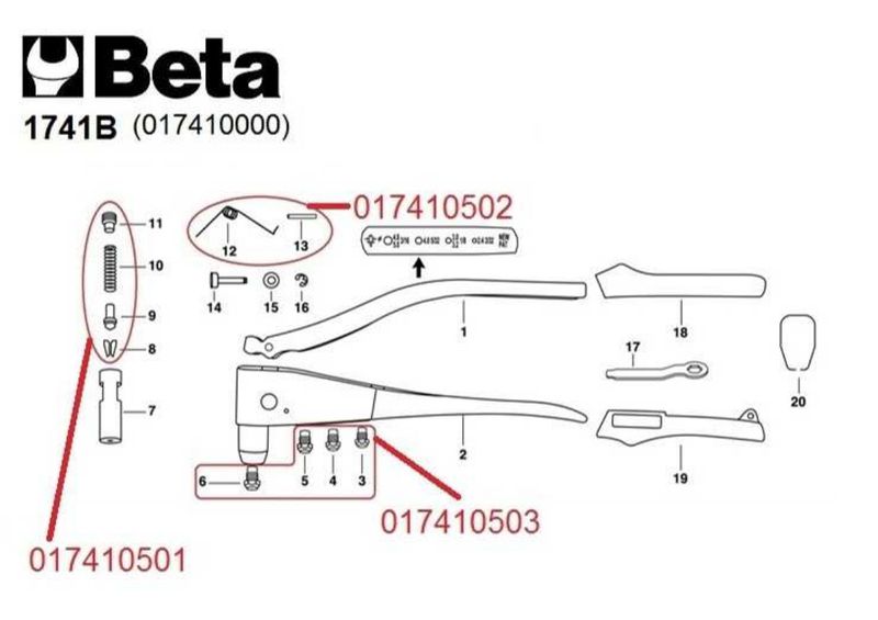 Nitownica boczna nity stalowe 2,4-4mm | 1741B