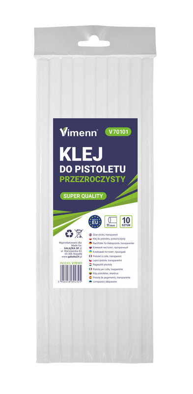 KLEJ DO PISTOLETU NA GORĄCO MOCNY BEZBARWNY TERMOTOPLIWY 11mm 30cm - 10szt. | V70101