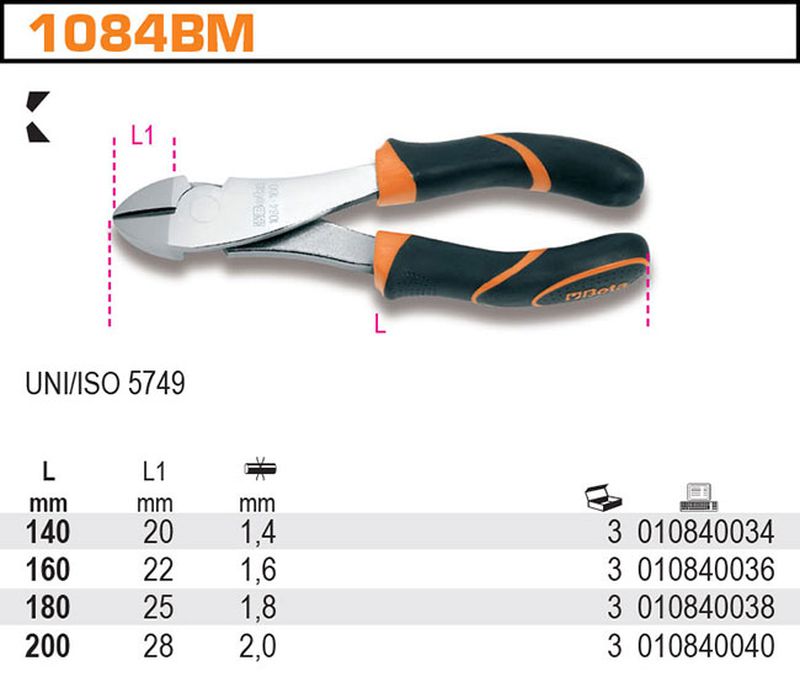 Szczypce tnące boczne wzmocnione BM 200mm | 1084BM/200 - Centrum Techniczne Gałązka