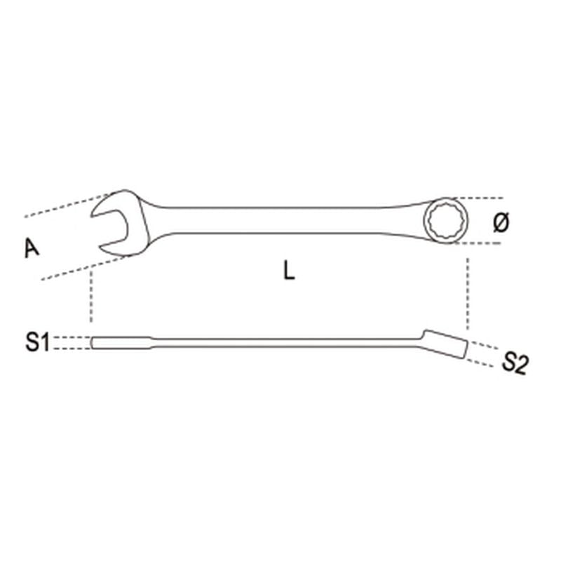 Klucz płasko-oczkowy krótki 10mm z grzechotką | 142C/10