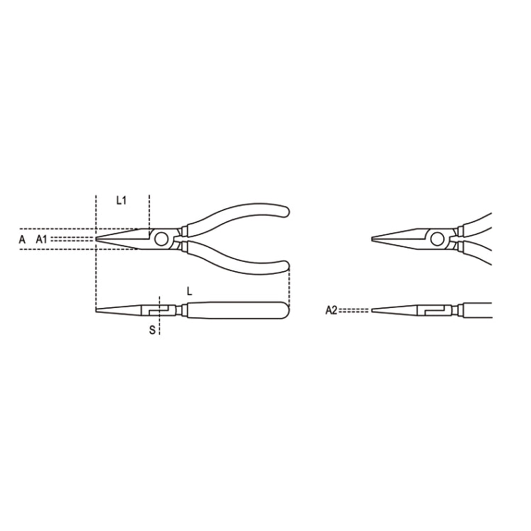 Szczypce płaskie długie 160mm | 1008/160 - Centrum Techniczne Gałązka