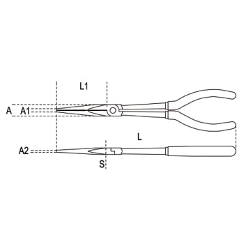 Szczypce półokrągłe długie proste 283mm | 1009L/A - Centrum Techniczne Gałązka