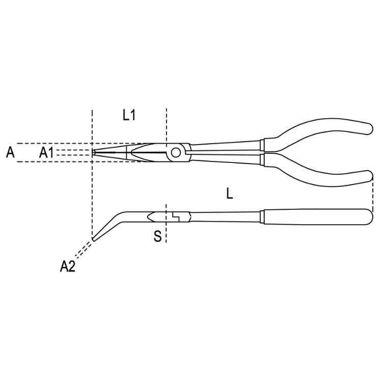 Szczypce półokrągłe długie odgięte 45` | 1009L/B - Centrum Techniczne Gałązka