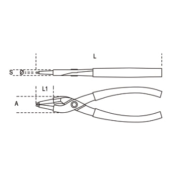 Szczypce do pierścieni wewnętrznych segera 140x1,3mm proste | 1032/140X1.3 - Centrum Techniczne Gałązka