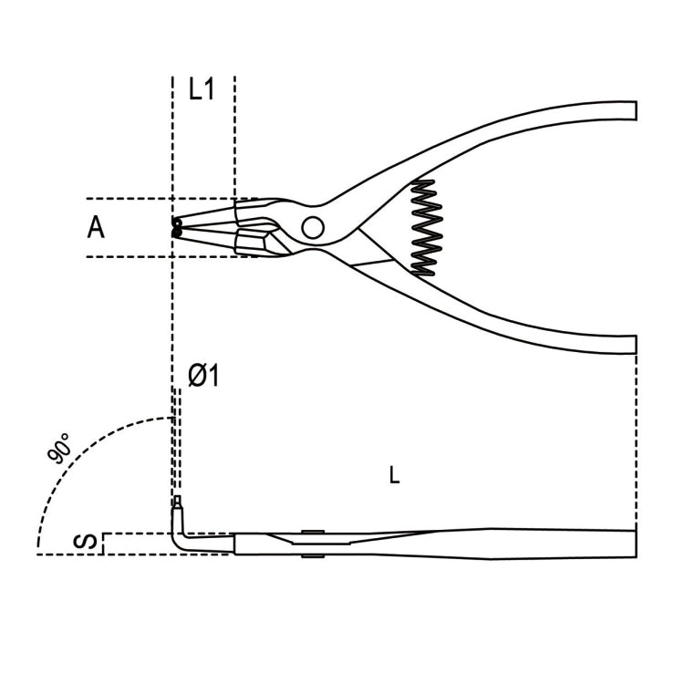 SZCZYPCE DO PIERŚCIENI ZEWNĘTRZNYCH SEGERA 135X0,9MM ODGIĘTE O 90° | 1038/135X0.9 - Centrum Techniczne Gałązka