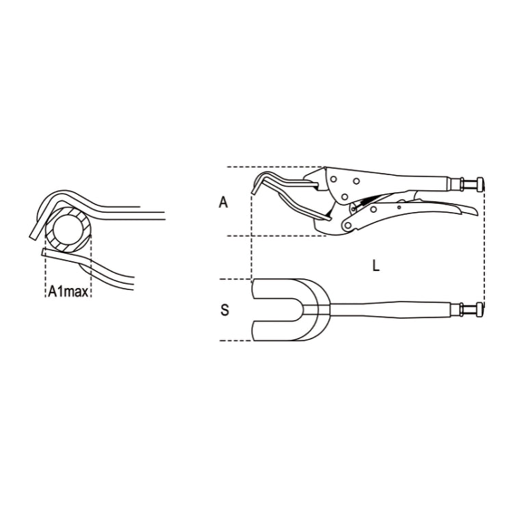 Szczypce nastawne samoblokujące szczęki widełkowe do rur 275mm | 1061/275 - Centrum Techniczne Gałązka