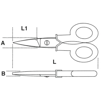 Nożyczki dla elektryków ostrza proste + mikroząbki | 1128BMX - Centrum Techniczne Gałązka