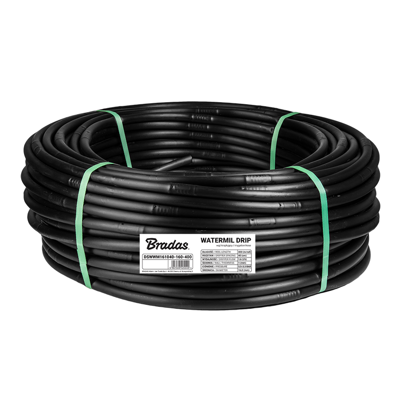 Wąż kroplujący 16 / 1,0mm / 33cm / 1,6l/h / 100m WATERMIL DRIP | DSWWM161033-160-100 - Centrum Techniczne Gałązka