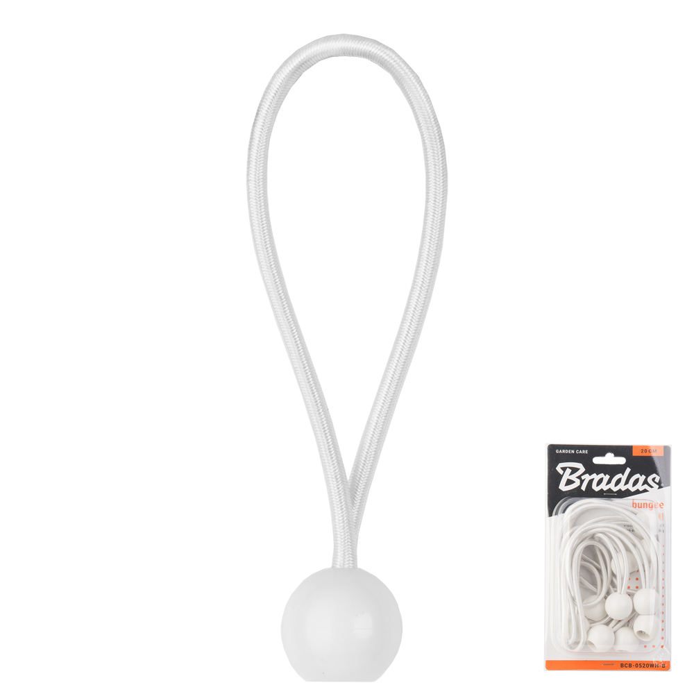 Zestaw gum z kulką BUNGEE CORD BALL 10szt. x 15cm | BCB-0515WH-B - Centrum Techniczne Gałązka