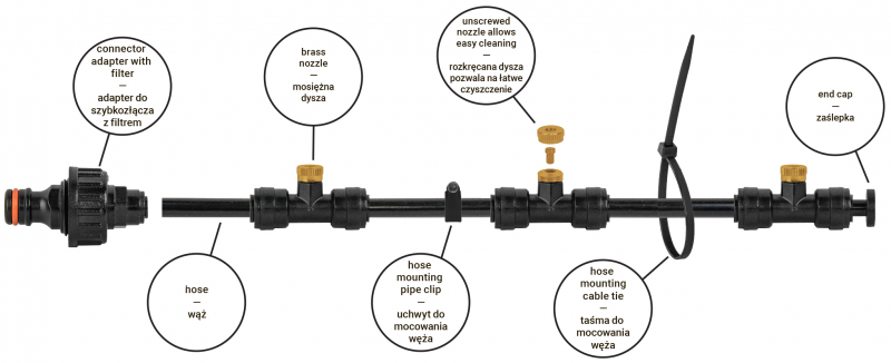 BLACK LINE Ogrodowa mgiełka wodna 15m | ECO-Z1015 - Centrum Techniczne Gałązka