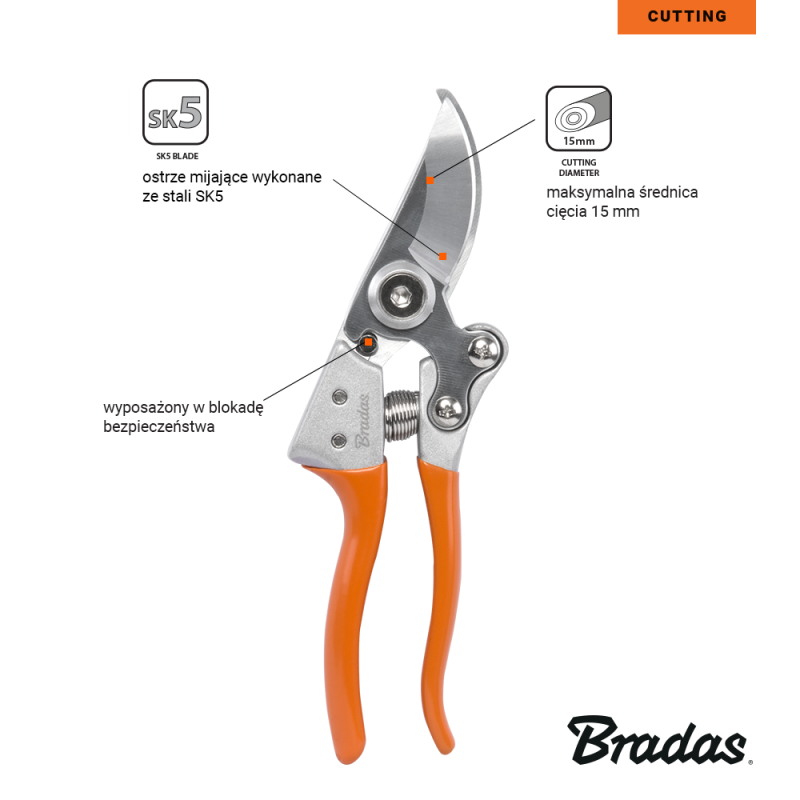 Sekator V-SERIES-P ostrze mijające, stal SK5 | KT-V1023