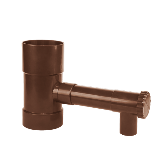 Zbieracz / łapacz wody deszczowej z zaworem - 80mm / BRĄZOWY | IBCLZ1-080-BR - Centrum Techniczne Gałązka