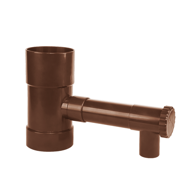 Zbieracz / łapacz wody deszczowej z zaworem - 80mm / BRĄZOWY | IBCLZ1-080-BR - Centrum Techniczne Gałązka