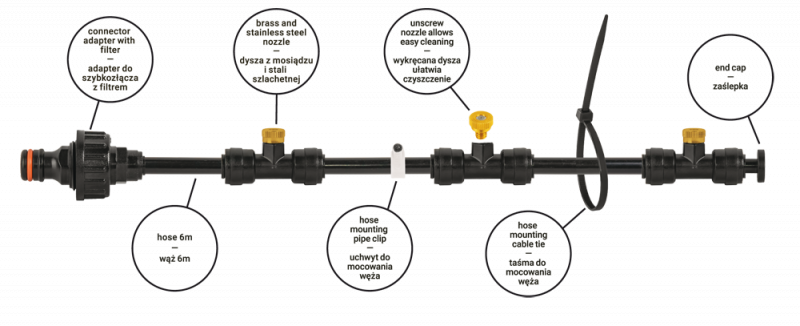 BLACK LINE Ogrodowa mgiełka wodna 8m | ECO-Z1008 - Centrum Techniczne Gałązka