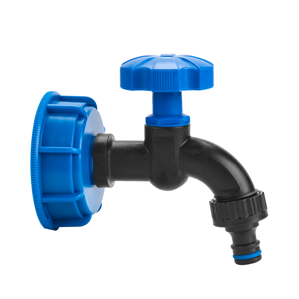 Zestaw - IBC nakrętka niebieska GW S60x6 z kranem GZ 1/2" | IBCS60-WL-K112 - Centrum Techniczne Gałązka