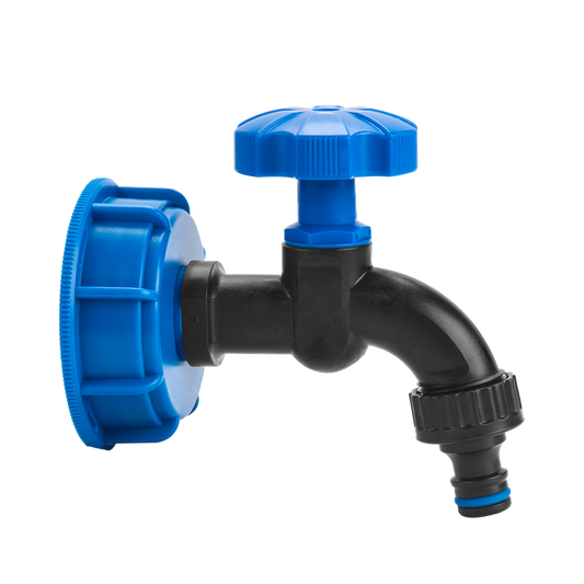 Zestaw - IBC nakrętka niebieska GW S60x6 z kranem GZ 1/2" | IBCS60-WL-K112 - Centrum Techniczne Gałązka