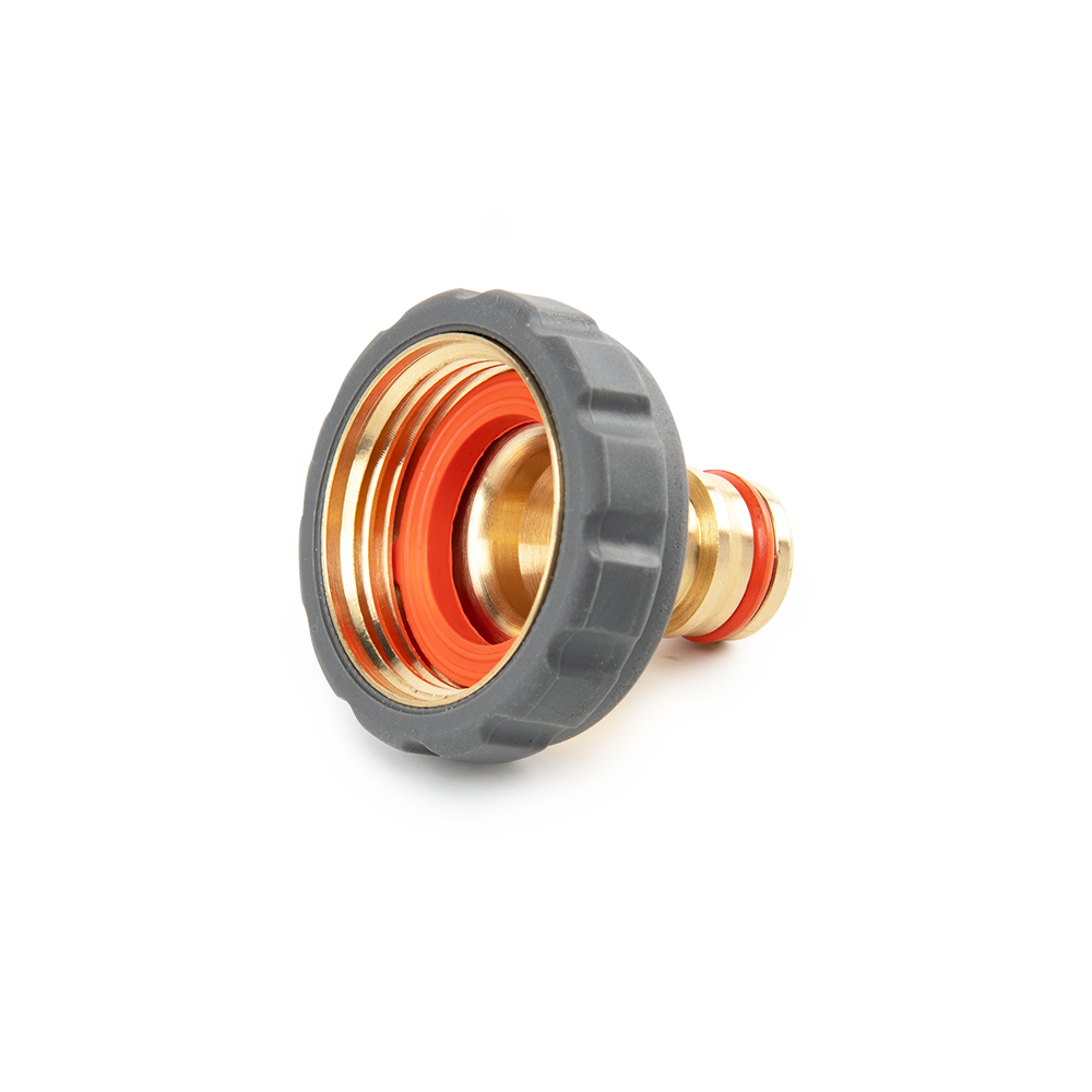 Przyłącze na kran GW 1" SOFT z mosiądzu do wygodnego i trwałego podłączania węży ogrodowych | BR-S2197