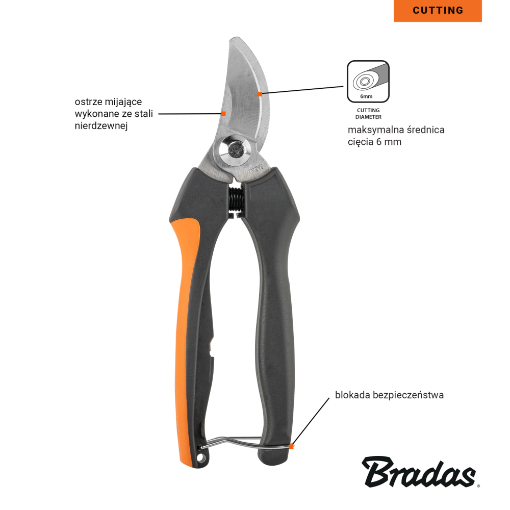 Sekator ogrodowy V-SERIES PRECISION z ostrzem mijającym do cięcia gałęzi i pielęgnacji roślin | KT-V1045