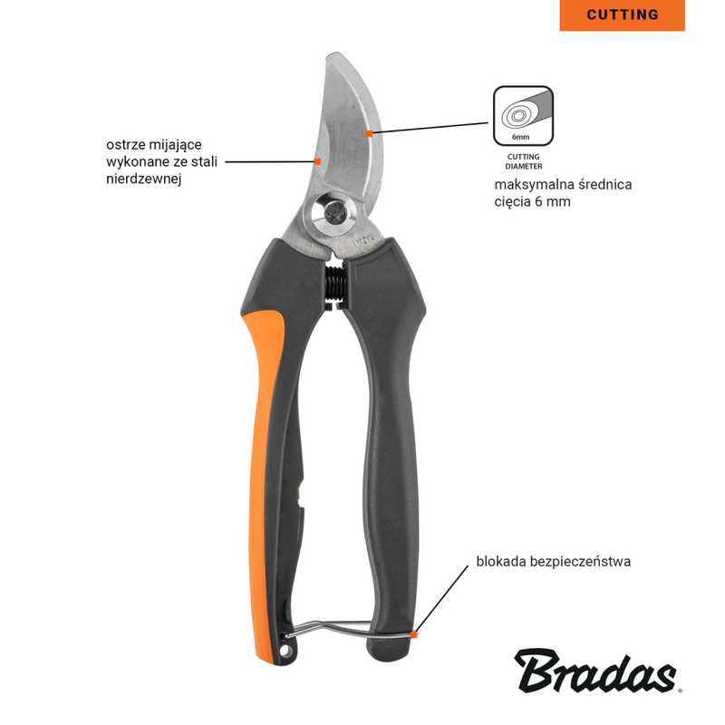 Sekator ogrodowy V-SERIES PRECISION z ostrzem mijającym do cięcia gałęzi i pielęgnacji roślin | KT-V1045
