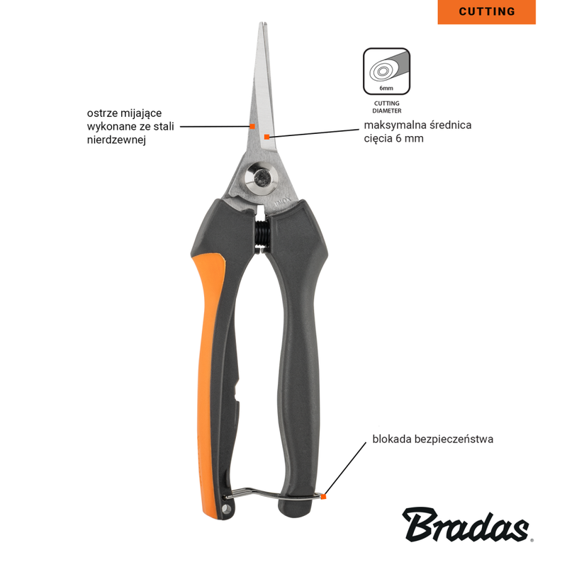 Sekator ogrodowy V-SERIES PRECISION z ostrzem prostym do cięcia gałęzi i pielęgnacji roślin | KT-V1047