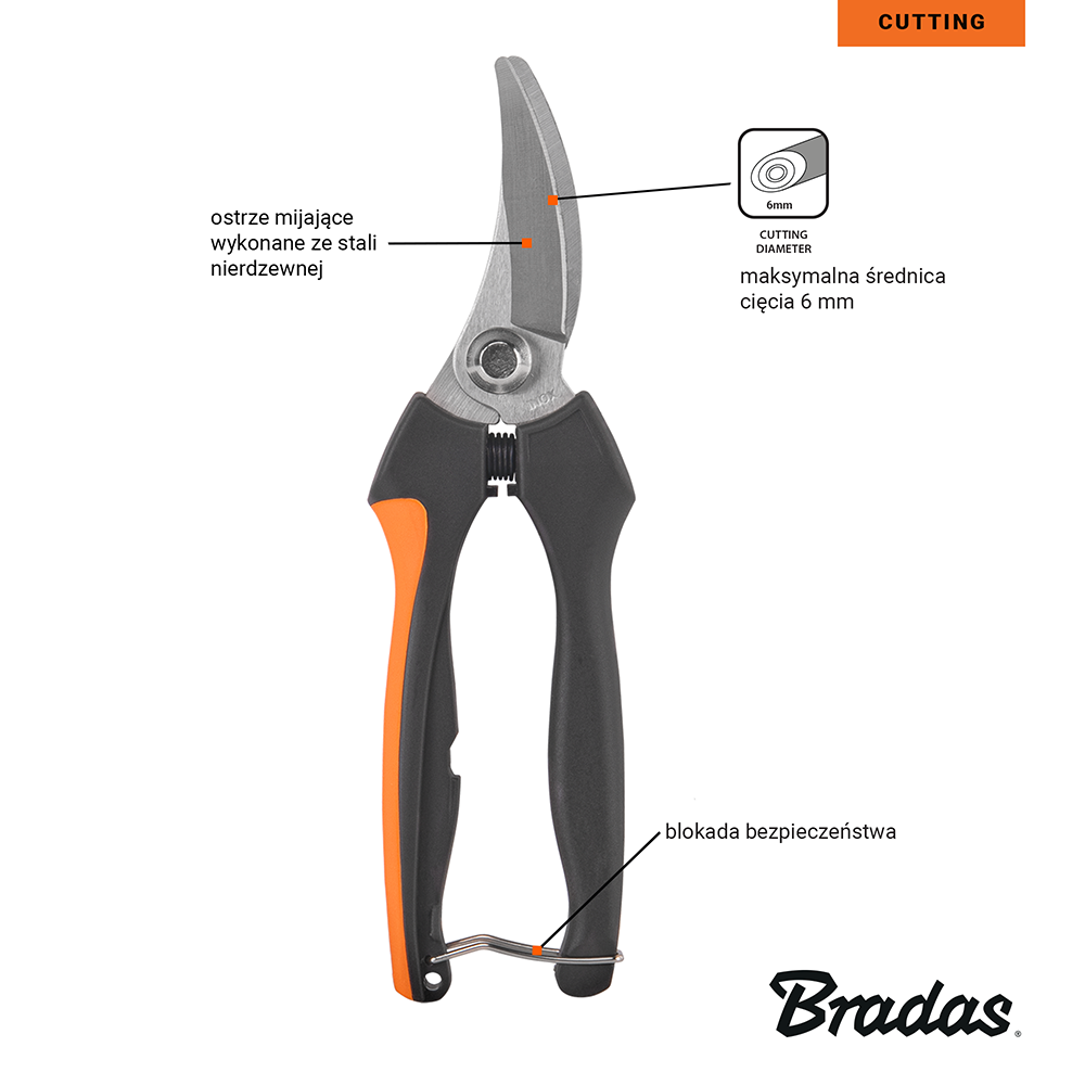Sekator ogrodowy V-SERIES PRECISION z wydłużonym ostrzem do cięcia gałęzi i pielęgnacji krzewów | KT-V1046