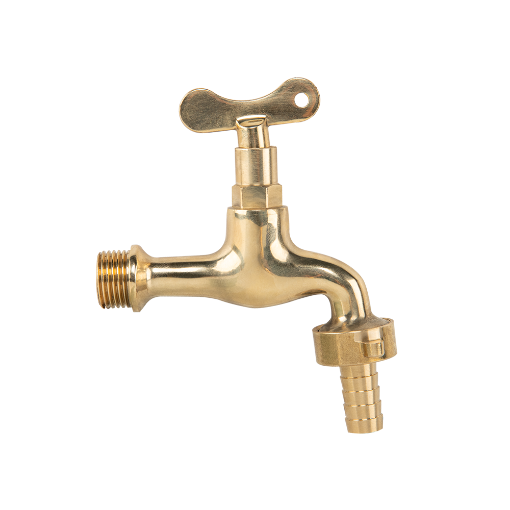 Kran mosiężny GZ 1/2" z wyjściem GZ 3/4" do węża 13 mm, trwały i praktyczny | BR-KFS1234