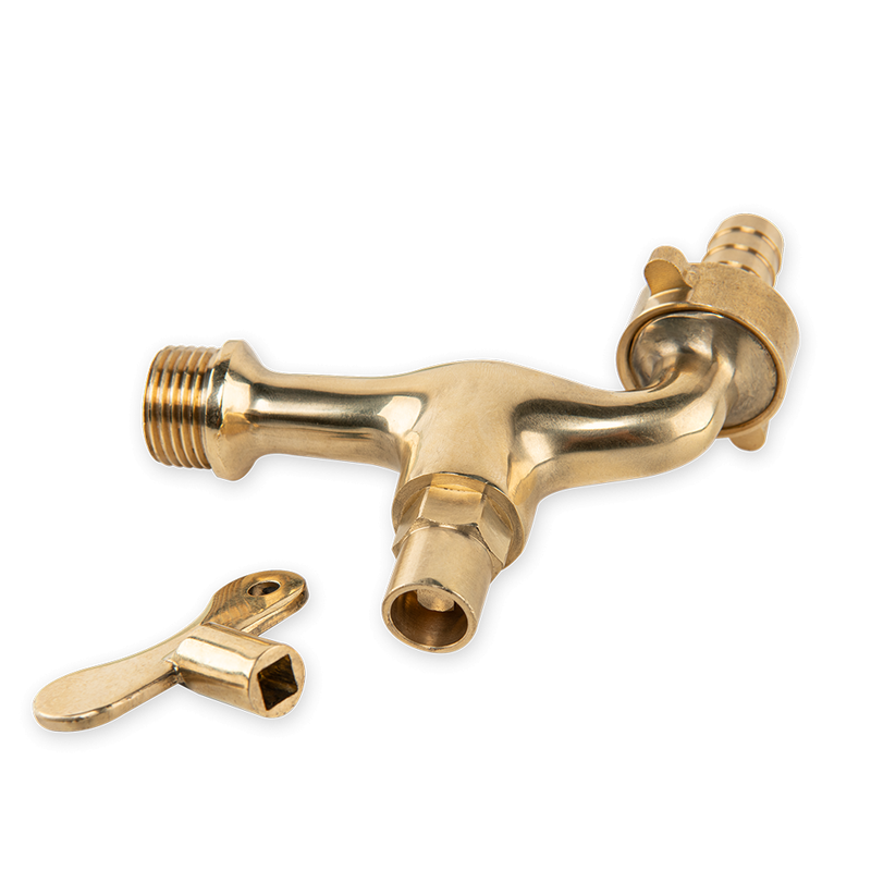 Kran mosiężny GZ 1/2" z wyjściem GZ 3/4" do węża 13 mm, trwały i praktyczny | BR-KFS1234