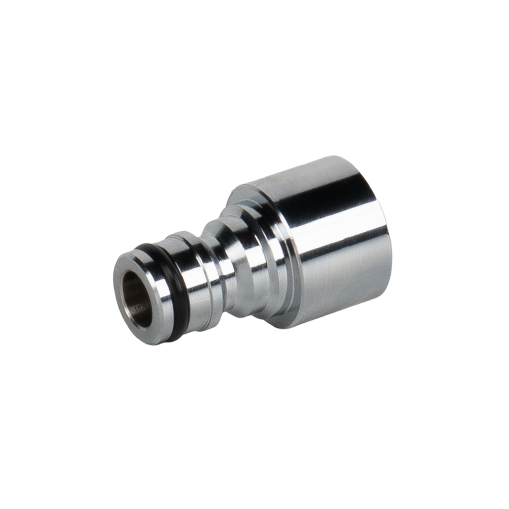 Przyłącze na kran GW M22 mosiężne, chromowane do trwałego podłączenia węża ogrodowego | GKK00M22