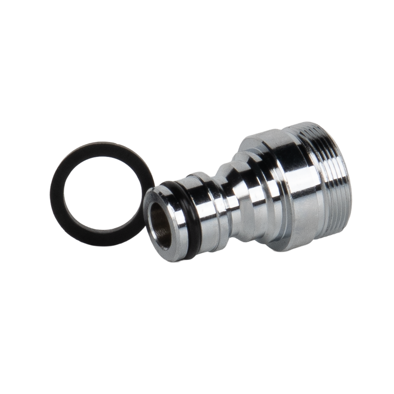 Przyłącze na kran GZ M24 mosiężne, chromowane do solidnego podłączenia węża ogrodowego | GKK00M24