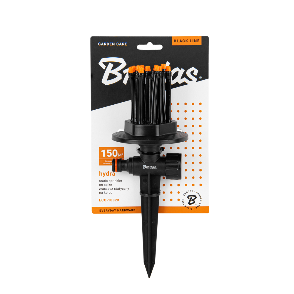 Zraszacz BLACK LINE HYDRA na kolcu do podlewania trawników i roślin w ogrodzie | ECO-1082K