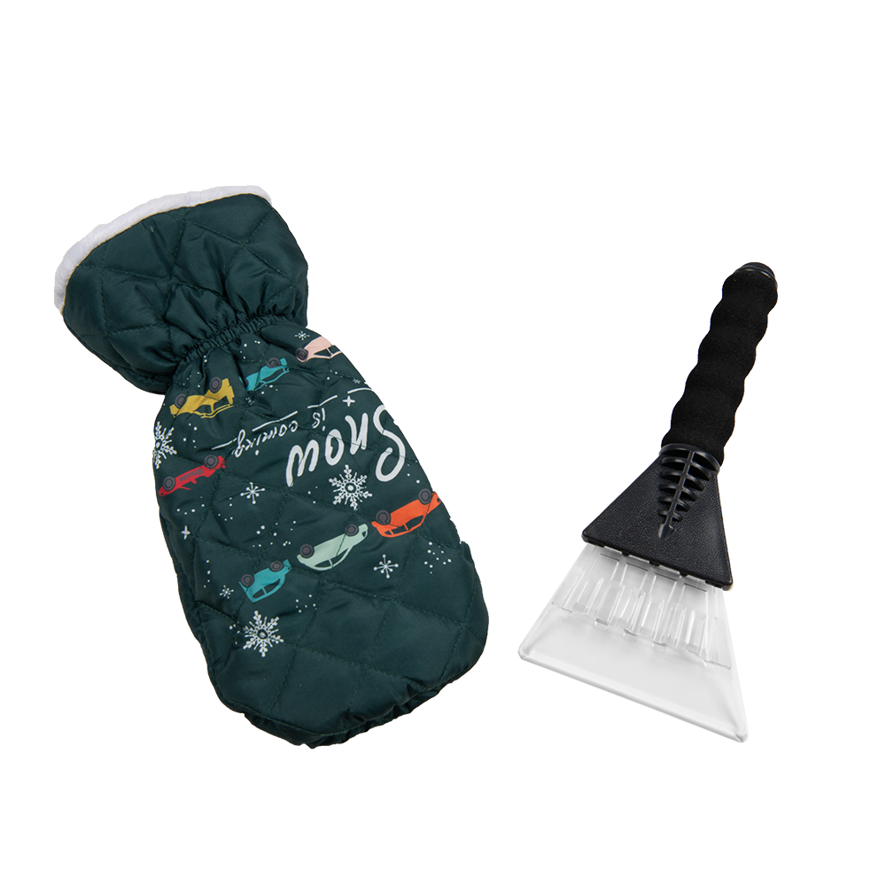 Skrobak do szyb z ocieplaczem w kolorze zielonym, wygodny i trwały | ICE311/303GY