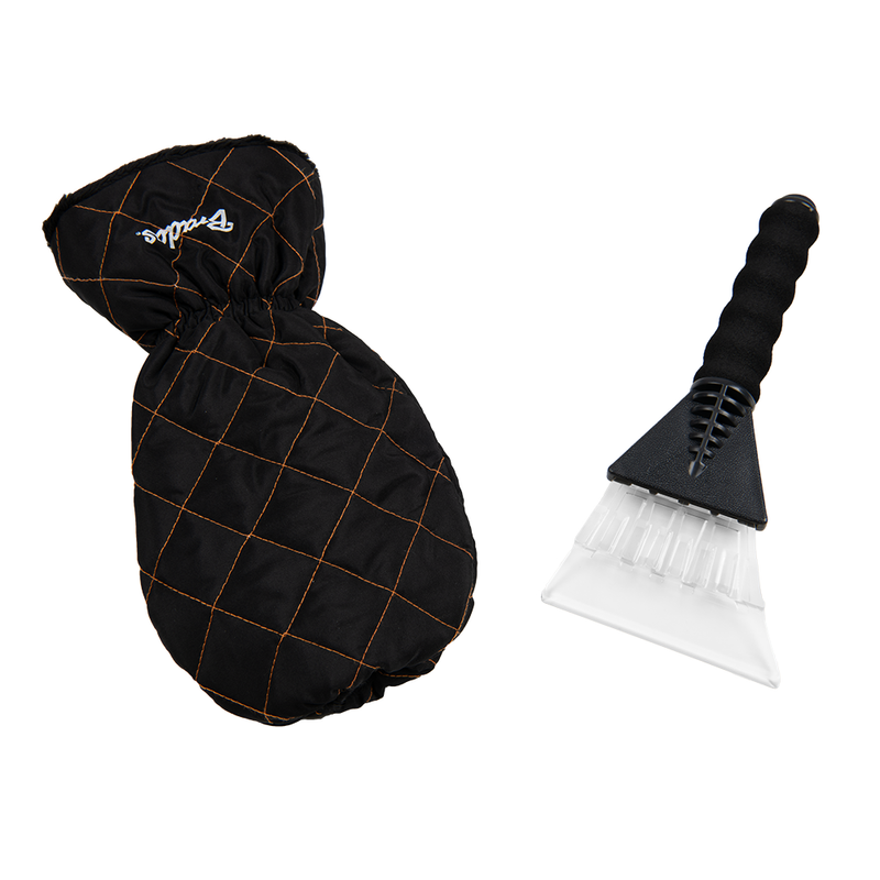 Skrobak do szyb z ocieplaczem w kolorze czarnym, wygodny i wytrzymały | ICE312/303GY