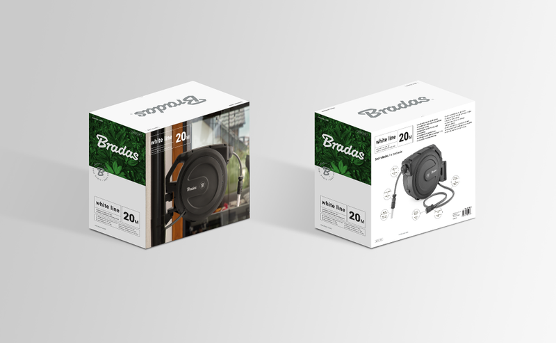 Automatyczny bęben ogrodowy WHITE LINE z wężem 1/2" 20 m i akcesoriami | WL-W7B20