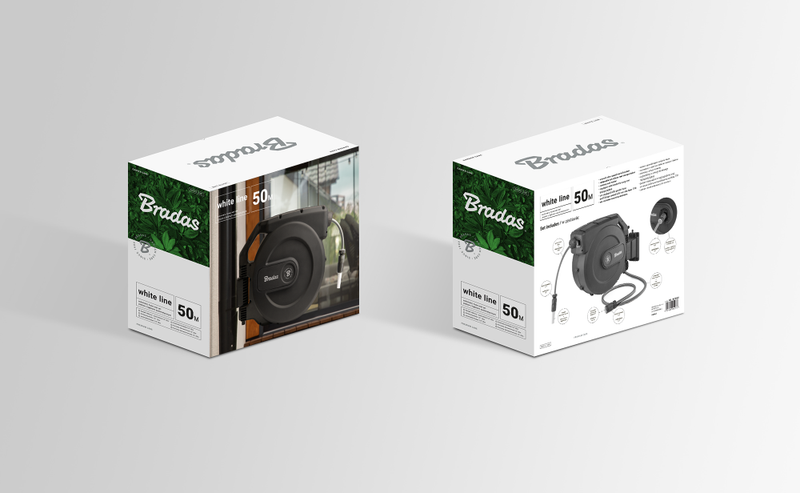 Automatyczny bęben ogrodowy WHITE LINE z wężem 1/2" 50 m i akcesoriami | WL-W7B50