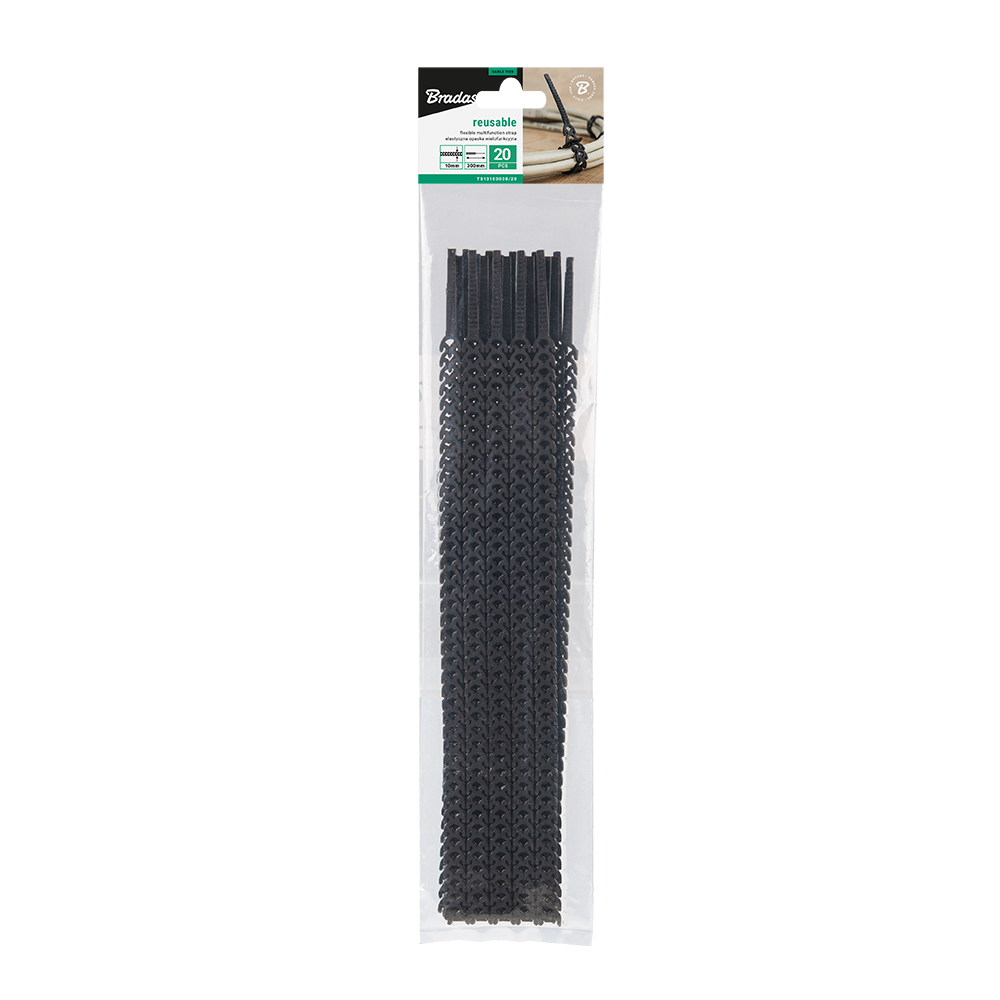 Taśma wielofunkcyjna MULTIUSE 10x300 mm czarna 20 sztuk, mocna i uniwersalna | TS1310300B/20