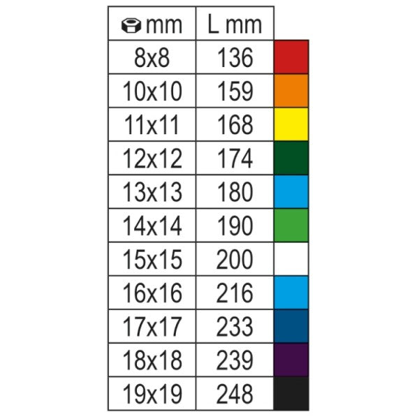 Klucz płasko-oczkowy z grzechotką oznaczony kolorem 19 mm | 142MC/19