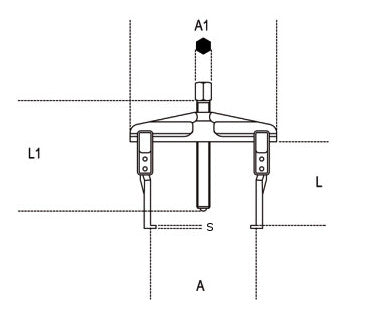 Ściągacz dwuramienny cienkościenny 25÷130 100mm | 1501/1 - Centrum Techniczne Gałązka