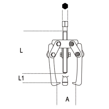Ściągacz 3-ramienny z ramionami wahliwym 60mm | 1516/1 - Centrum Techniczne Gałązka