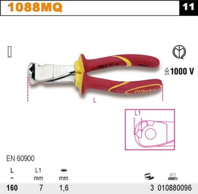 Szczypce tnące czołowe 160mm w izolacji 1000V | 1088MQ/160 - Centrum Techniczne Gałązka