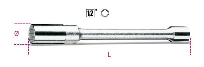 Nasadka do świec przedłużona 1/2" 16mm | 956L/16