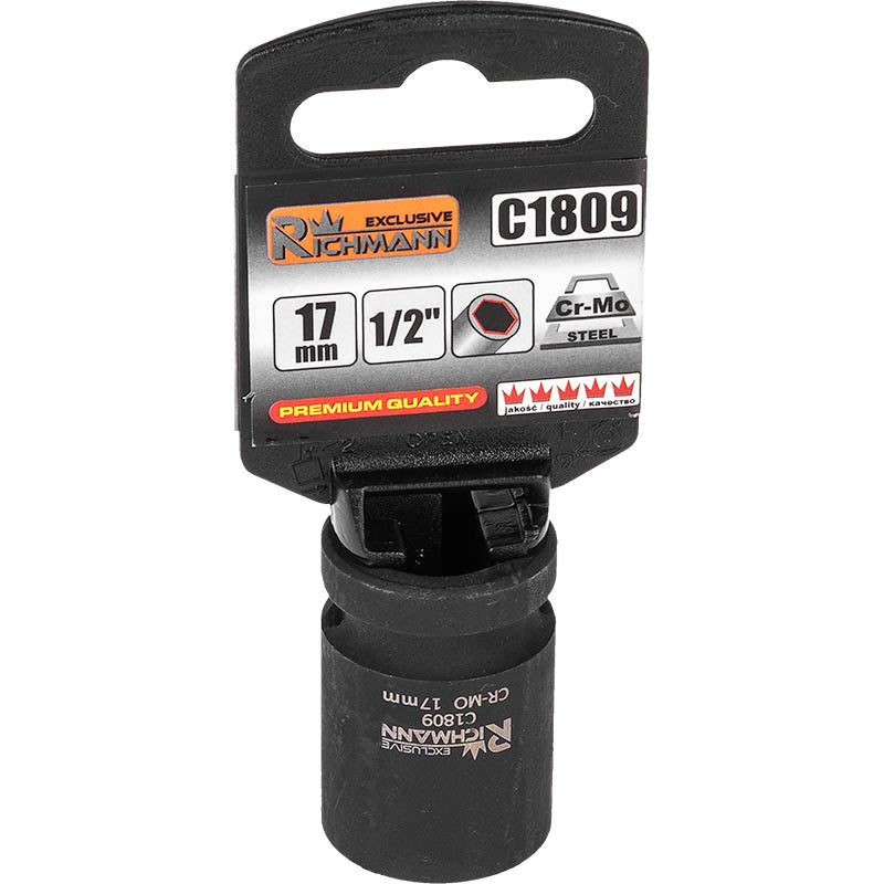 Nasadka 1/2" udarowa krótka 6-kątna metryczna Cr-Mo 18 mm | C1810 - Centrum Techniczne Gałązka